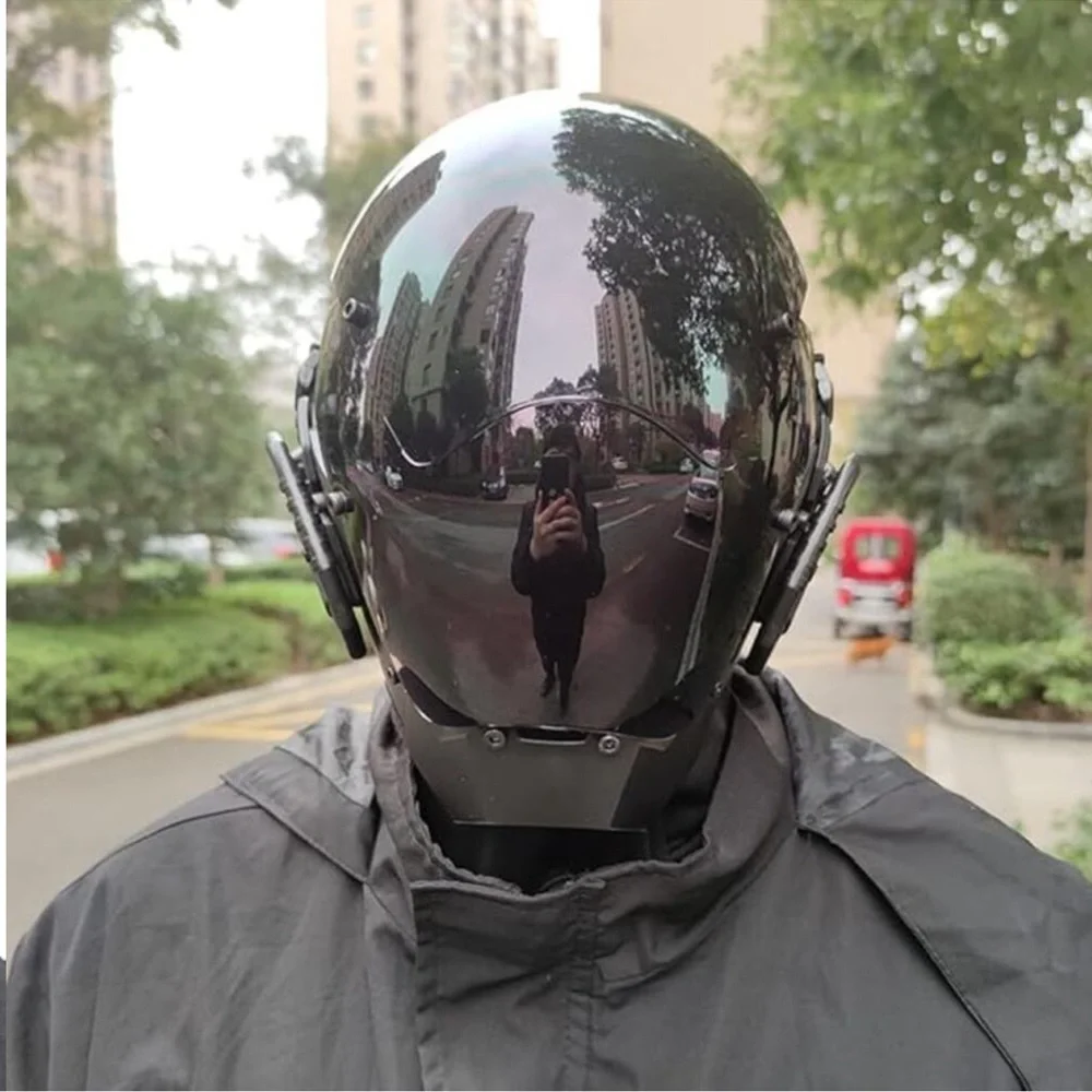 Punk Cosplay Mask Men Adult Black Halloween Party Rave Festival Costume Gear